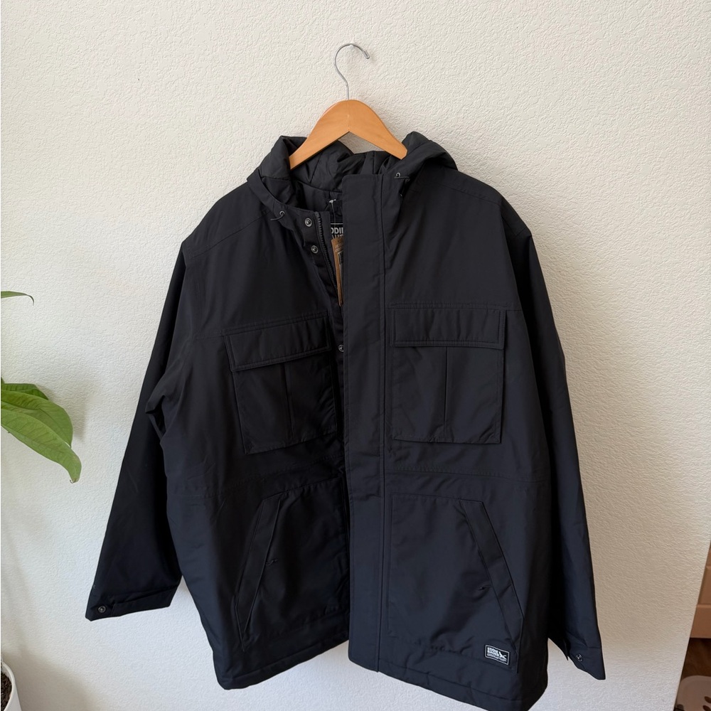 New Men’s Eddie Bauer Black Hooded Field Jacket